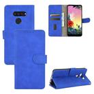 For LG K50S Solid Color Skin Feel Magnetic Buckle Horizontal Flip Calf Texture PU Leather Case with Holder & Card Slots & Wallet(Blue) - 1