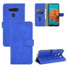 For LG K51 / Q51 Solid Color Skin Feel Magnetic Buckle Horizontal Flip Calf Texture PU Leather Case with Holder & Card Slots & Wallet(Blue) - 1