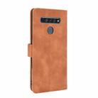 For LG K61 / Q61 Solid Color Skin Feel Magnetic Buckle Horizontal Flip Calf Texture PU Leather Case with Holder & Card Slots & Wallet(Brown) - 3