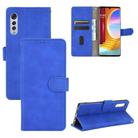 For LG Velvet Solid Color Skin Feel Magnetic Buckle Horizontal Flip Calf Texture PU Leather Case with Holder & Card Slots & Wallet(Blue) - 1