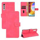 For LG Velvet Solid Color Skin Feel Magnetic Buckle Horizontal Flip Calf Texture PU Leather Case with Holder & Card Slots & Wallet(Rose Red) - 1