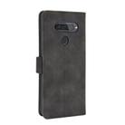 For LG Q70 Solid Color Skin Feel Magnetic Buckle Horizontal Flip Calf Texture PU Leather Case with Holder & Card Slots & Wallet(Black) - 3