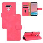 For LG Style 3 Solid Color Skin Feel Magnetic Buckle Horizontal Flip Calf Texture PU Leather Case with Holder & Card Slots & Wallet(Rose Red) - 1