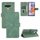 For LG Stylo 6 Solid Color Skin Feel Magnetic Buckle Horizontal Flip Calf Texture PU Leather Case with Holder & Card Slots & Wallet(Green) - 1