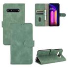 For LG V60 ThinQ 5G Solid Color Skin Feel Magnetic Buckle Horizontal Flip Calf Texture PU Leather Case with Holder & Card Slots & Wallet(Green) - 1