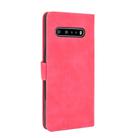 For LG V60 ThinQ 5G Solid Color Skin Feel Magnetic Buckle Horizontal Flip Calf Texture PU Leather Case with Holder & Card Slots & Wallet(Rose Red) - 3