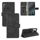 For HTC Desire 20 Pro Solid Color Skin Feel Magnetic Buckle Horizontal Flip Calf Texture PU Leather Case with Holder & Card Slots & Wallet(Black) - 1