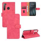 For HTC Desire 20 Pro Solid Color Skin Feel Magnetic Buckle Horizontal Flip Calf Texture PU Leather Case with Holder & Card Slots & Wallet(Rose Red) - 1