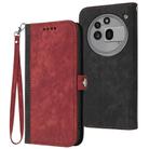 For Nothing Phone 3a Pro Side Buckle Double Fold Hand Strap Leather Phone Case(Red) - 1