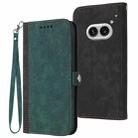 For Nothing Phone 2a Side Buckle Double Fold Hand Strap Leather Phone Case(Dark Green) - 1