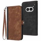 For Nothing Phone 2a Side Buckle Double Fold Hand Strap Leather Phone Case(Brown) - 1