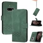 For Nothing Phone 3a Cubic Skin Feel Flip Leather Phone Case(Green) - 1