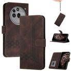 For Nothing Phone 3a Pro Cubic Skin Feel Flip Leather Phone Case(Brown) - 1