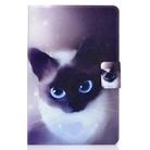 For Samsung Galaxy Tab S8 / Galaxy Tab S7 T870 Electric Pressed Colored Drawing Horizontal Flip Leather Case with Holder & Card Slots & Sleep / Wake-up function(Blue Eyed Cat) - 2