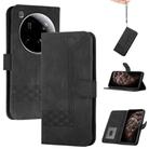 For Xiaomi 15 Ultra Cubic Skin Feel Flip Leather Phone Case(Black) - 1