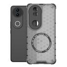 For vivo V50 5G Global Honeycomb Magnetic Ring Shockproof Phone Case(Black) - 1
