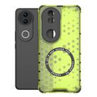 For vivo V50 5G Global Honeycomb Magnetic Ring Shockproof Phone Case(Green) - 1