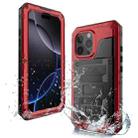 For iPhone 16 Pro Max Four-proof Metal Hybrid Silicone Phone Case(Red) - 1