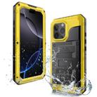 For iPhone 16 Pro Four-proof Metal Hybrid Silicone Phone Case(Yellow) - 1