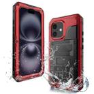 For iPhone 16 Plus Four-proof Metal Hybrid Silicone Phone Case(Red) - 1