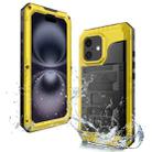 For iPhone 16 Plus Four-proof Metal Hybrid Silicone Phone Case(Yellow) - 1