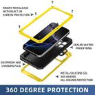 For iPhone 16 Plus Four-proof Metal Hybrid Silicone Phone Case(Yellow) - 3