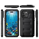For iPhone 15 Pro Max Four-proof Metal Hybrid Silicone Phone Case(Black) - 2