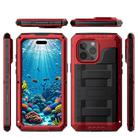 For iPhone 15 Pro Four-proof Metal Hybrid Silicone Phone Case(Red) - 2