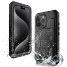 For iPhone 15 Pro Four-proof Metal Hybrid Silicone Phone Case(Black) - 1