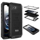 For iPhone 16e Four-proof Metal Hybrid Silicone Phone Case(Black) - 1