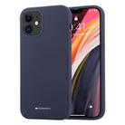 For iPhone 12 mini GOOSPERY SILICONE Solid Color Soft Liquid Silicone Shockproof Soft TPU Case(Navy Blue) - 1