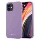 For iPhone 12 mini GOOSPERY SILICONE Solid Color Soft Liquid Silicone Shockproof Soft TPU Case(Purple) - 1