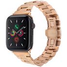 For Apple Watch 42mm / 41mm / 40mm / 38mm Butterfly Buckle New Five Beads Stainless Steel Watch Band(Rose Gold) - 1