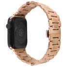 For Apple Watch 42mm / 41mm / 40mm / 38mm Butterfly Buckle New Five Beads Stainless Steel Watch Band(Rose Gold) - 2