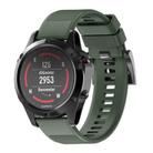 For Garmin QuickFit 22mm Kalebol Triangle Texture Silicone Watch Band(Army Green) - 1