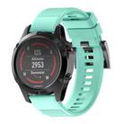 For Garmin QuickFit 26mm Kalebol Triangle Texture Silicone Watch Band(Teal) - 1