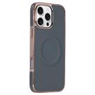 For iPhone 16 Pro Electroplating Soft Side Sticker Leather MagSafe Phone Case(Dark Green) - 1