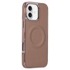 For iPhone 16 Plus Electroplating Soft Side Sticker Leather MagSafe Phone Case(Gold) - 1