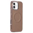 For iPhone 16 Electroplating Soft Side Sticker Leather MagSafe Phone Case(Gold) - 1
