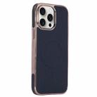 For iPhone 14 Pro Electroplating Soft Side Sticker Leather MagSafe Phone Case(Black) - 1