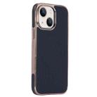 For iPhone 13 Electroplating Soft Side Sticker Leather MagSafe Phone Case(Black) - 1