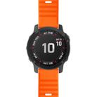 For Garmin QuickFit 22mm Kalebol Concave Texture Silicone Watch Band(Orange) - 2