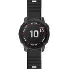 For Garmin QuickFit 22mm Kalebol Concave Texture Silicone Watch Band(Black) - 2