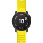 For Garmin QuickFit 22mm Kalebol Concave Texture Silicone Watch Band(Yellow) - 2
