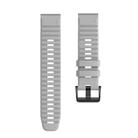 For Garmin QuickFit 22mm Kalebol Concave Texture Silicone Watch Band(Grey) - 3