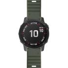 For Garmin QuickFit 22mm Kalebol Concave Texture Silicone Watch Band(Army Green) - 2