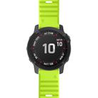 For Garmin QuickFit 22mm Kalebol Concave Texture Silicone Watch Band(Lemon Green) - 2