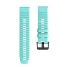 For Garmin QuickFit 22mm Kalebol Concave Texture Silicone Watch Band(Teal) - 3