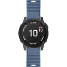 For Garmin QuickFit 22mm Kalebol Concave Texture Silicone Watch Band(Rock Blue) - 2