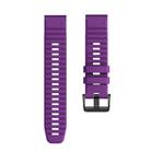 For Garmin QuickFit 22mm Kalebol Concave Texture Silicone Watch Band(Purple) - 3